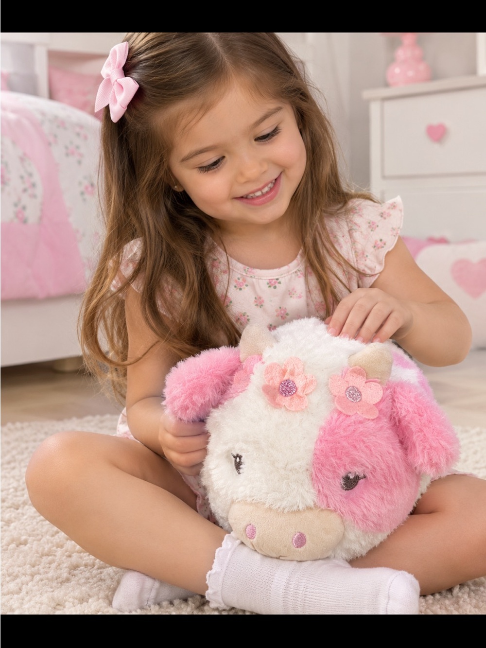 iLullaby dreams projector sootherPlush Pink Cow Night Light for Small Pets & Kid